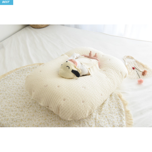 [#1003_交易已完成] J&amp;JENA 不会对背部造成任何压力的婴儿反流预防坐垫、天然棉靠背（套+棉）套装、反向坐垫婴儿床