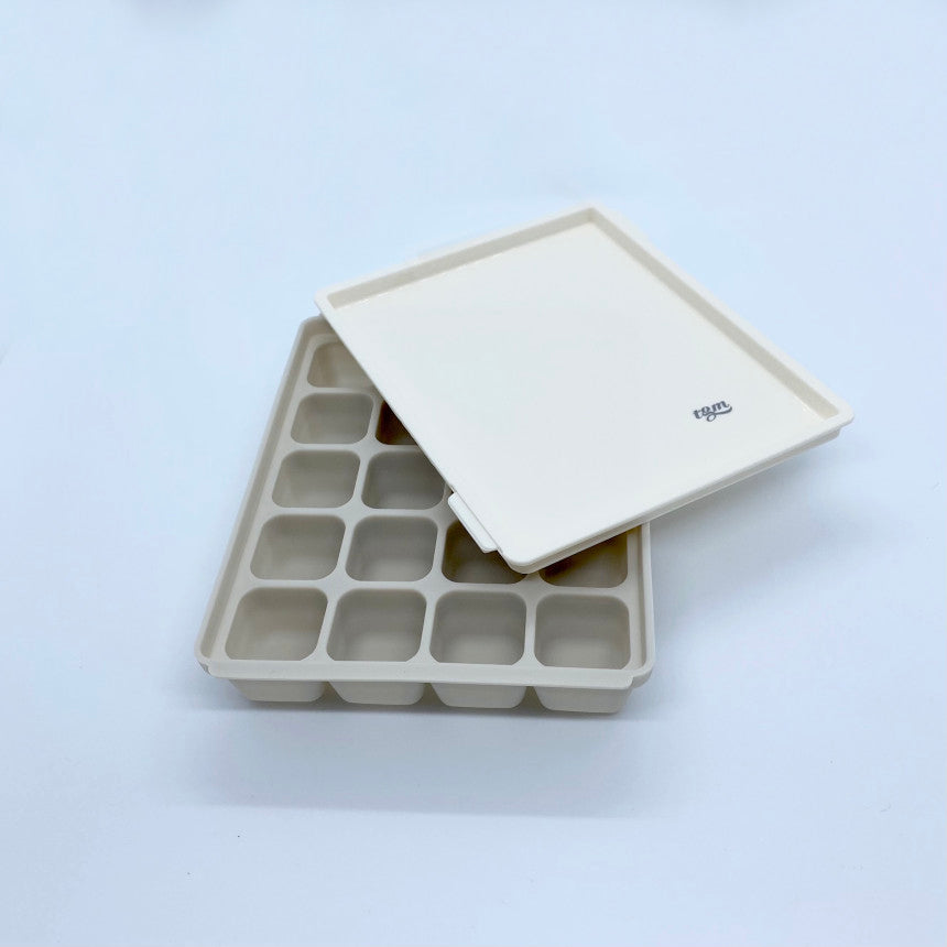 2pcs Gray Square Silicone Ice Cube Tray With Lid For Food Storage